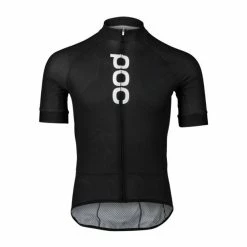 Maillot Route POC Essential Road Logo Noir Uranium